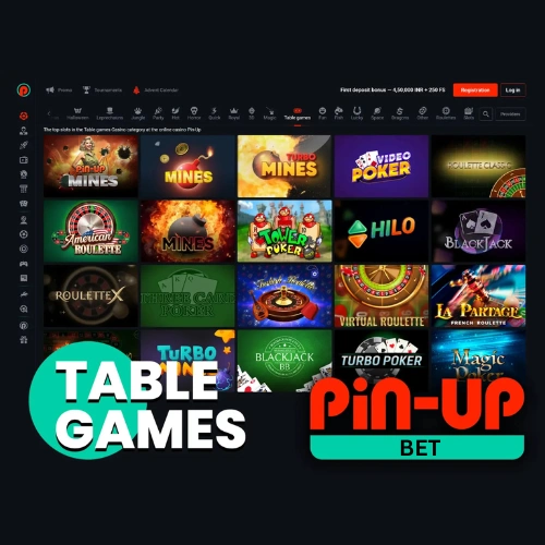 pin-up casino table games